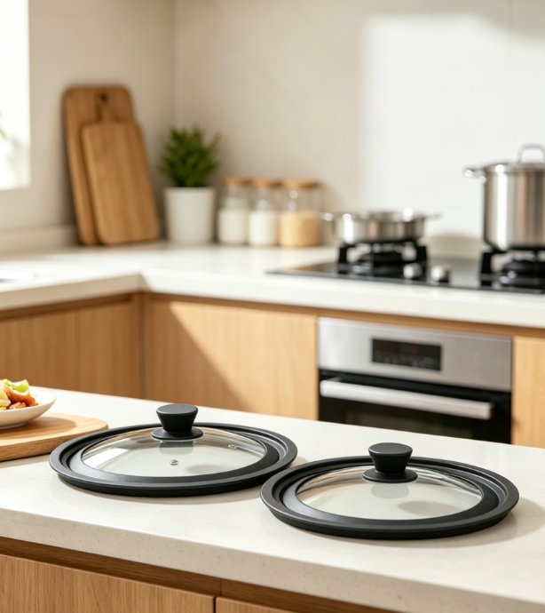 2 Universal Silicone Lid for Pots, Pans and Skillets - Image 1