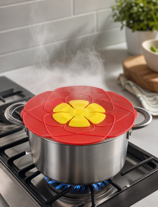 28 Reusable Silicone Boil Over Safeguard Lid - Image 1
