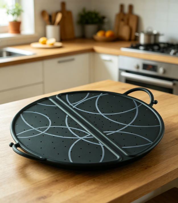 46 Foldable Silicone Kitchen Splatter Guard - Image 1